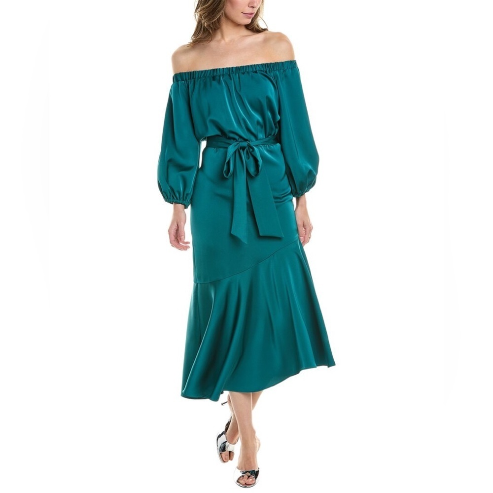 NWT KAI OFF-THE-SHOULDER MAXI DRESS IN BLUE Size 0